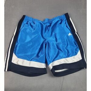 Adidas Basketball Shorts Mens XL Blue Lightweight Long Baggy Shinny Hoop‎ Trunks